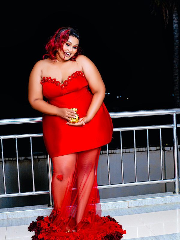 Vivienne Silk Occasion Dress in Crimson — AURELLE