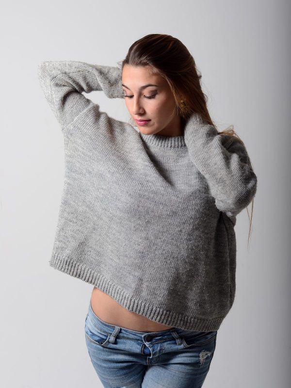Beatrice Cashmere-Blend Jumper in Dove Grey — AURELLE