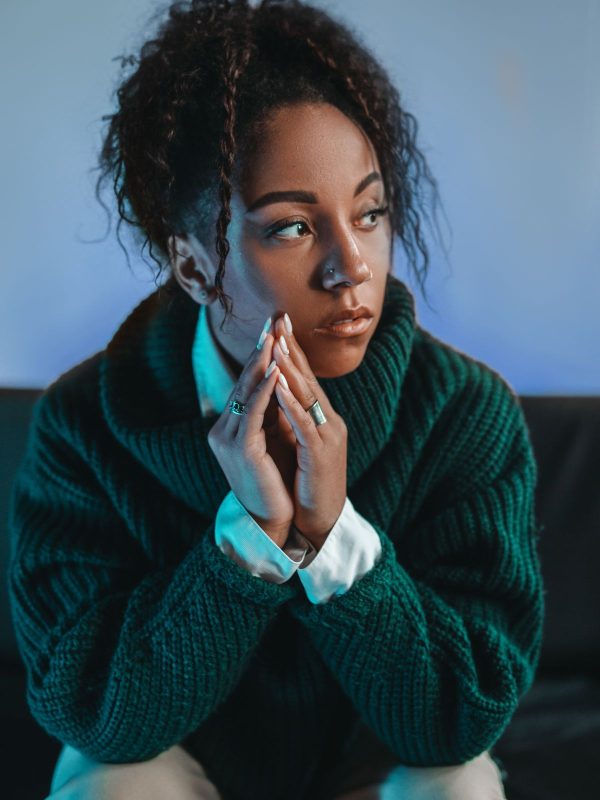 Romy Lambswool Roll-Neck in Moss — AURELLE