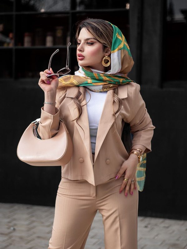 Delphine Wool-Blend Blazer in Camel — AURELLE