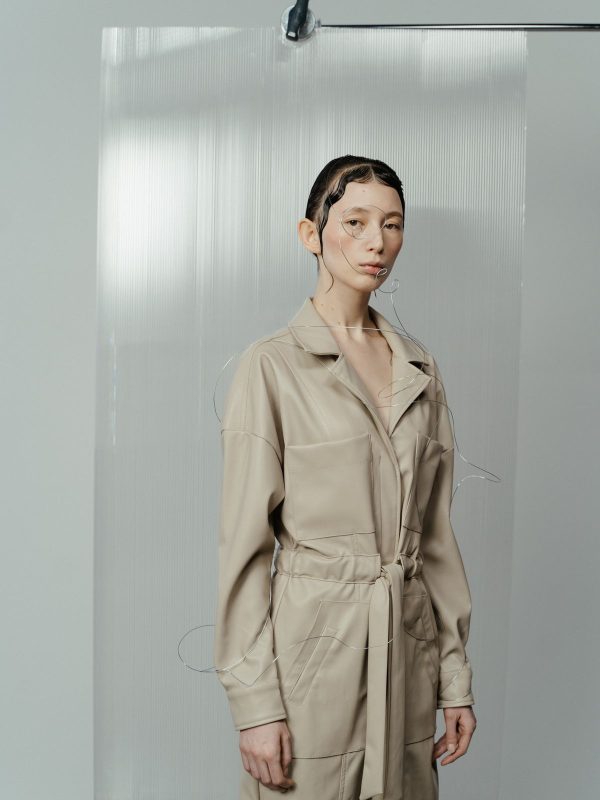 Marceline Utility Jumpsuit in Sand — AURELLE